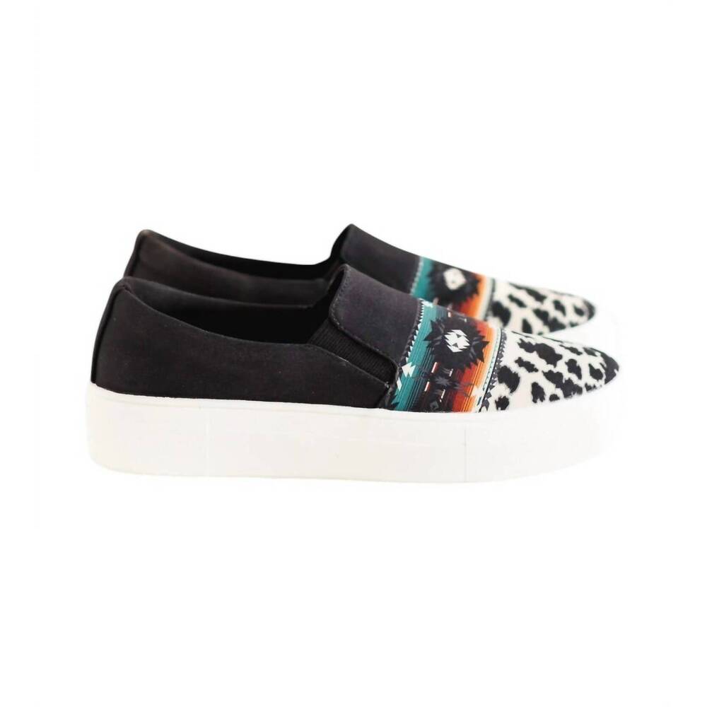 NEW CRAZY TRAIN women's cooky kicks cowhide shoes in black